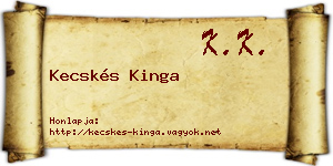 Kecskés Kinga névjegykártya
